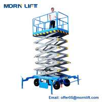 Trailing mobile electric scissor lift platform