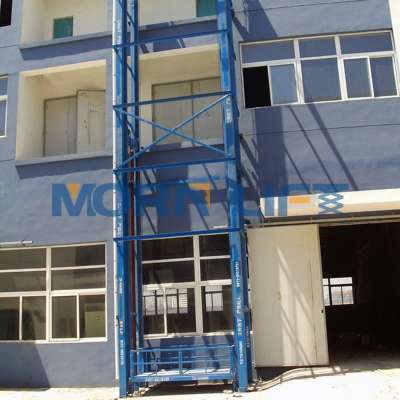 6m hydraulic vertical mezzanine floor residwmtial cargo lift outdoor