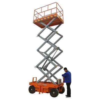 Manual movable mobile electric scissor lift 10m 500kg