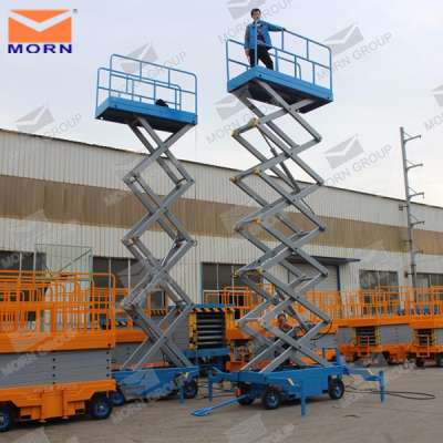 Trailing mobile scissor man lift equipment